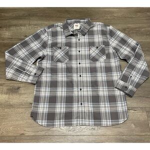 Levi's Mens Blue Gray Plaid Print Button Down Long Sleeve Shirt 2 Pockets XXL.
